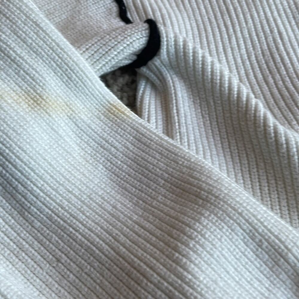 MICHAEL STARS Ribbed Knit Crewneck White & Black Sweater Size S - Picture 3 of 5